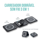 Carregador Dobrável Sem Fio 3 em 1 Magnético 2023 - Miston