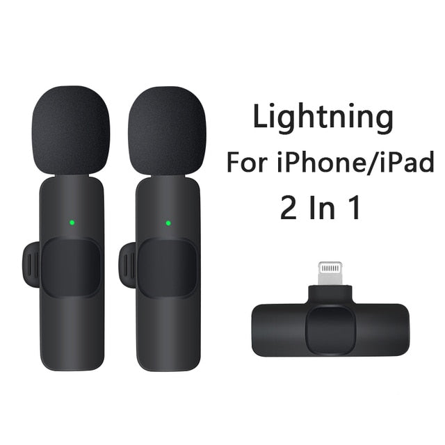 2 Microfones de Lapela sem Fio para Iphone e Android - Miston