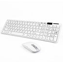 Kit Teclado E Mouse Sem Fio Wireless 3200dpi Óptico Branco e Preto para PC - Miston