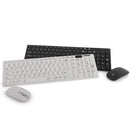 Kit Teclado E Mouse Sem Fio Wireless 3200dpi Óptico Branco e Preto para PC - Miston