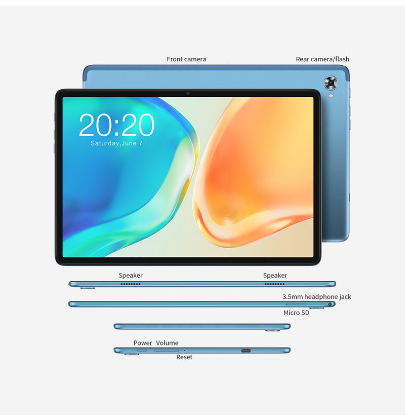 Tablet M40 Plus 10.1 polegadas Teclast com Android 12, 1920x1200, 8GB RAM, 128GB ROM, GPS, 7000mAh - Miston