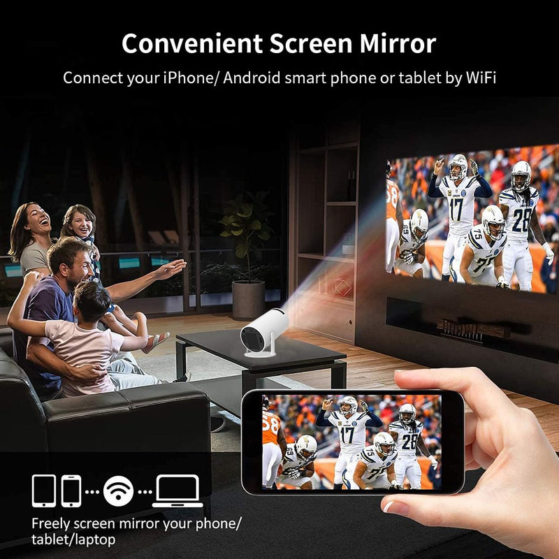 Projetor Portátil 4K com Android 11.0: 5G, WIFI, 720p Nativo - Miston