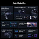 Xiaomi Redmi Buds 4 Pro Earphone 43dB Smart Noise Reduction Bluetooth 5.3 Hybrid Vocalism 3 Mic TWS True Wireless Headset - Miston