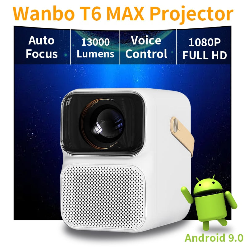 Projetor Full HD Wanbo T6 MAX 13000 Lumens, 5G, WiFi, AI Voice